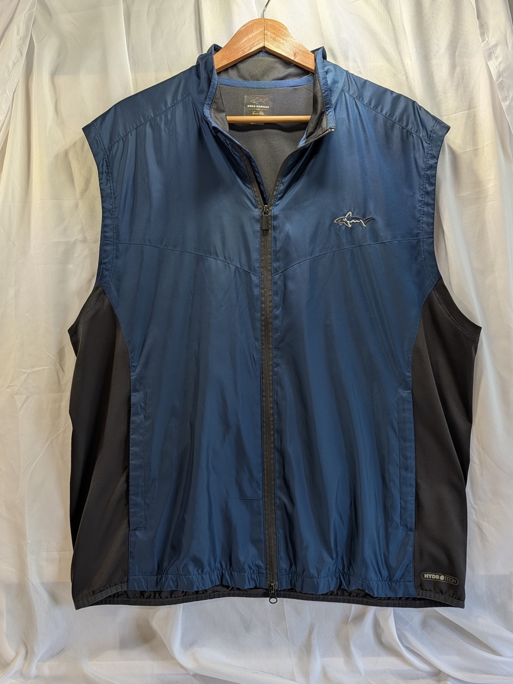 Greg Norman for Tasso Elba Men's  Golf Navy Blue Zipper Vest Lined Size XL